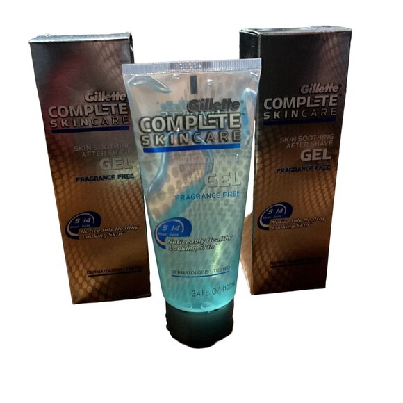 GILLETTE COMPLETE SKINCARE SKIN SOOTHING AFTER SHAVE GEL FRAGRANCE FREE 3.4 oz 3